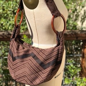 Chevron and Wood Lauren Moffatt Handbag